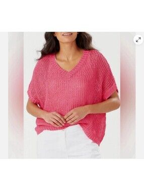 NWT Tommy Bahama pink Tape yarn Marlina sweater top  size XL
